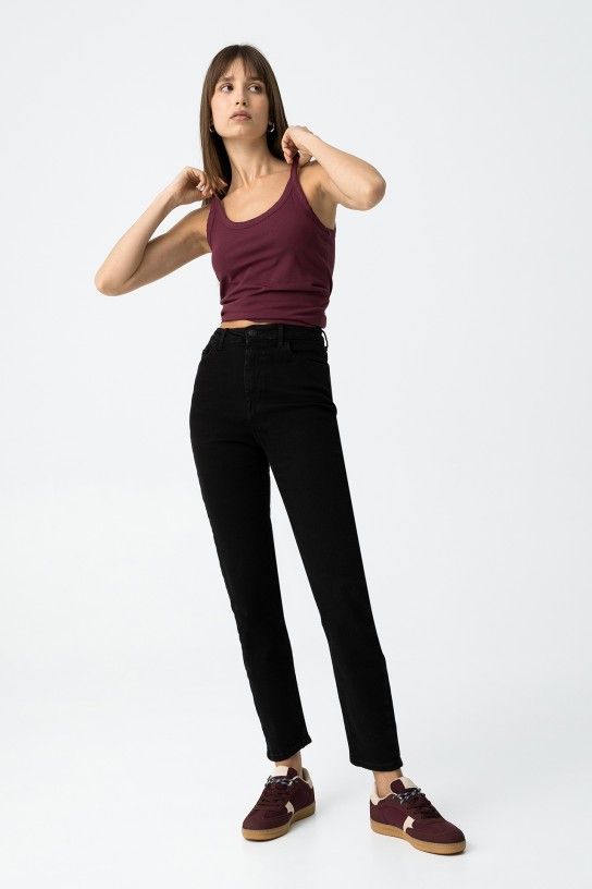 Jeans Mom_Slim_48 Negro - Imagen 2