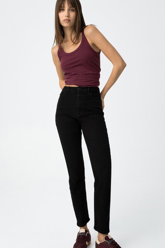 Jeans Mom_Slim_48 Negro - Imagen 4