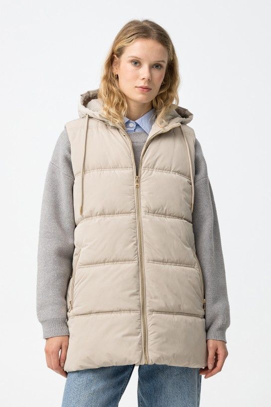 Chaleco Acolchado Duranduran Beige - Imagen 3